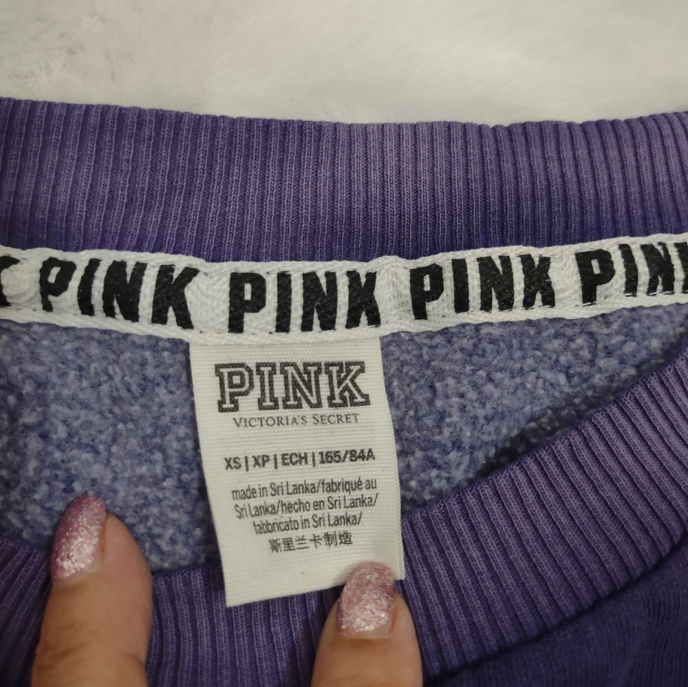 PINK VICTORIA'S SECRET Women's Purple Sweatshirt Size XS - Picture 8 of 10